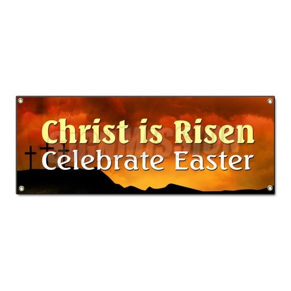 CHRIST IS RISEN CELEBRATE EASTER BANNER SIGN easter bible celebrate resurrection